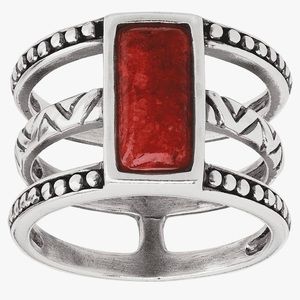 Retired Silpada Gazania Coral Ring Size 8
